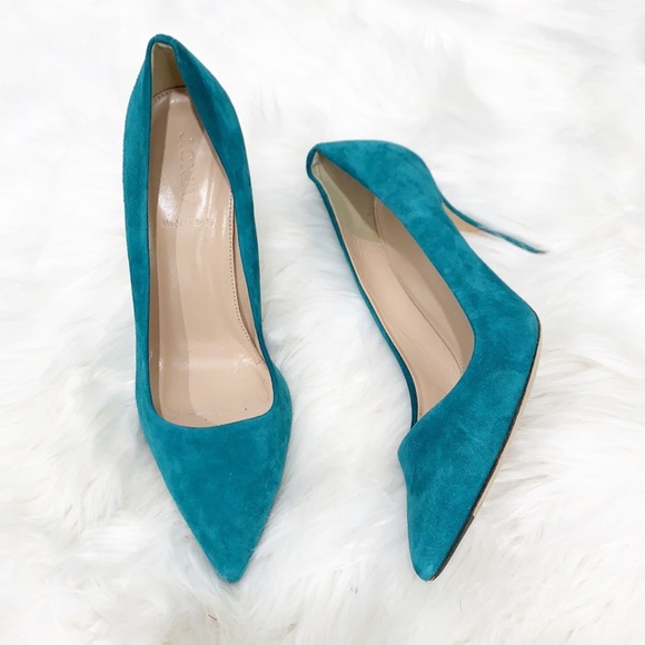 J. Crew Elsie Suede Heels in Hedgerow Green sz 8.5 - Picture 15 of 15